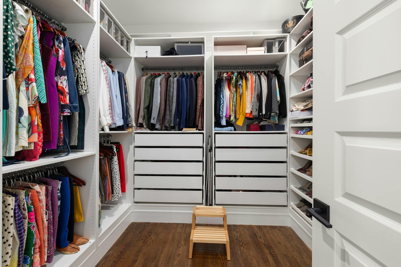 Organized closet showing the goal of a Hazel Park cleanout